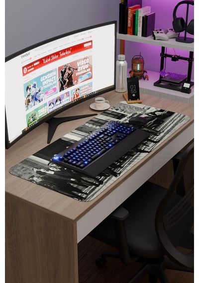 Mustafa Kemal Atatürk V1 90x40 Xxl Gaming Kauçuk Kaymaz Taban Mouse Pad Fare Altlığı