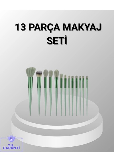 13 Parça Makyaj Fırça Seti - Ergonomik, Dökülme Yapmayan, Taşınabilir