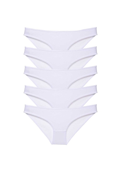 Royaleks 5 adet Süper Eko Set Likralı Kadın Slip Külot Beyaz RYL-EKO5005 Beyaz