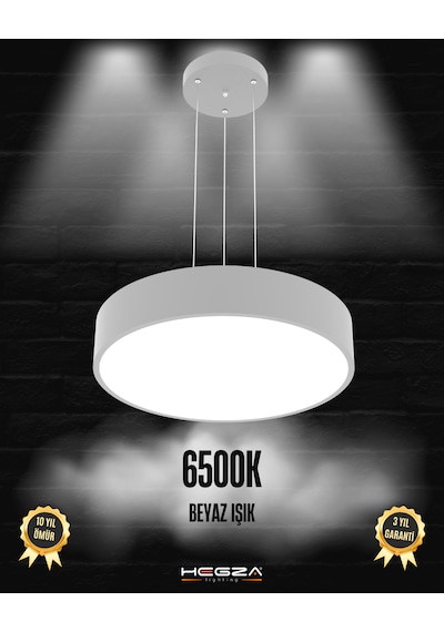 Drum 40cm Gri Kasa, Beyaz Işık Modern Sarkıt Led Avize GRİ RENK