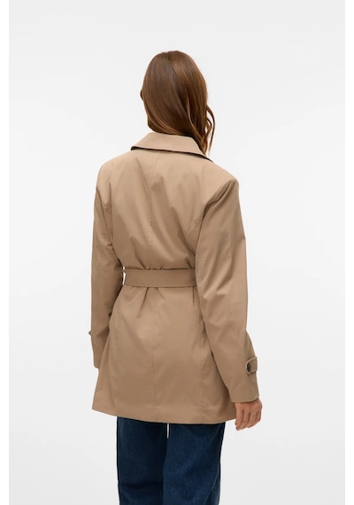 Vero Moda Kadın Vmchelsea Düğmeli Belden Bağlamalı Trençkot 10329343 Vizon Vizon