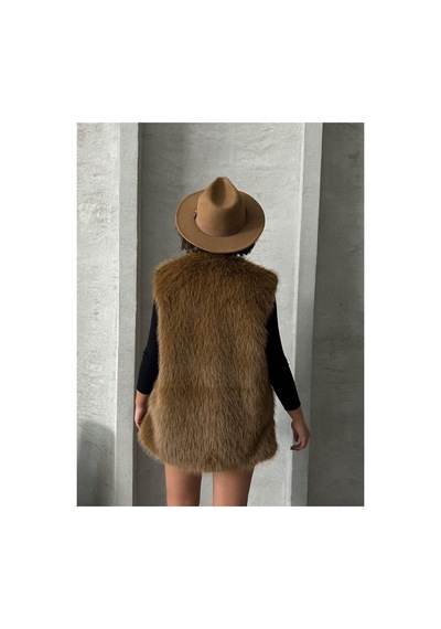 Verymoda Tüylü Yelek Vmf1567 Kahve