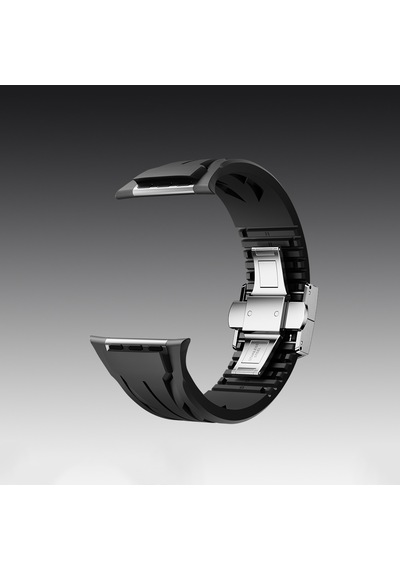 Apple Uyumlu  Watch 10 Serisi 46mm Kordon Metal Tokalı Silikon Tour Kilim Dizayn Strap 127