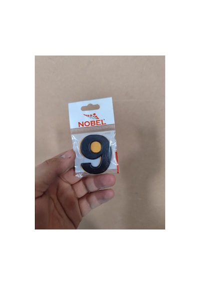 Yapışkanlı Kapı Numarası Kapı No Siyah Küçük Boy 50 Mm 5cm Siyah Renk Numaralar 1 Adet 9 9