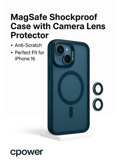 Apple Uyumlu iPhone 16 Kılıfı, Kaliteli Kamera Lens Koruyucu Dahil, Magsafe Darbe Dayanaklı, 3 Renk Lacivert Apple Uyumlu iPhone 16 Kılıfı, Kaliteli Kamera Lens Koruyucu Dahil, Magsafe Darbe Dayanaklı, 3 Renk Lacivert