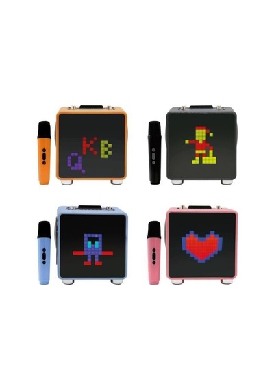 15w 11x11 Piksel Led Ekranlı Karaoke Bluetooth Hoparlör Mavi Bts-270