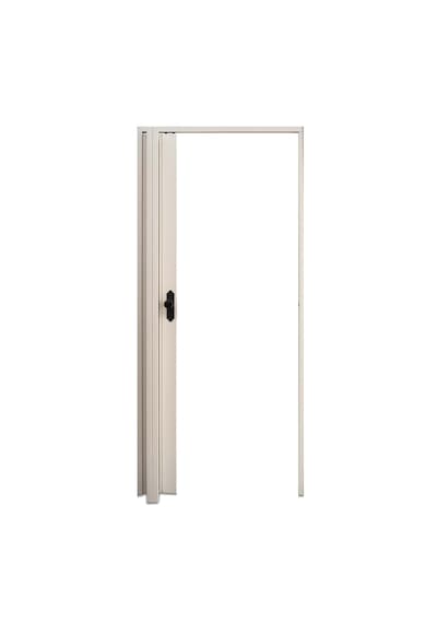 Faran Dekorasyon 87 x 215 Beyaz Renk Camlı Pvc Akordiyon Katlanır Kapı - FRNAKMODEL-78