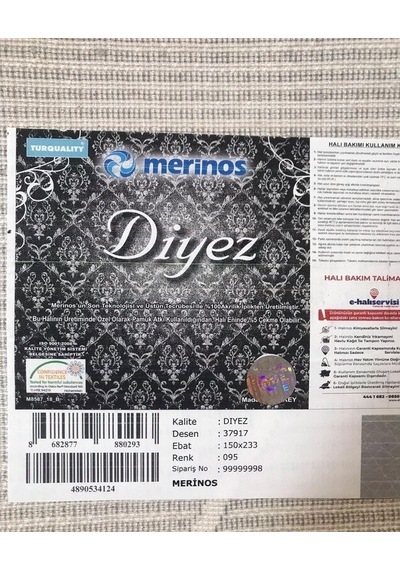 Merinos Halı 200x290 Diyez Koleksiyonu 37917-095 Gri