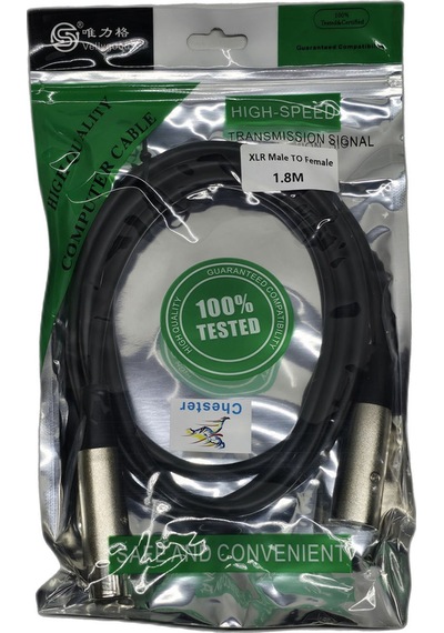 1.8 Metre Xlr Dişi - Xlr Erkek Mikrofon Kablosu - Profesyonel Dengeli Ses Ve Amfi Bağlantı Kablosu