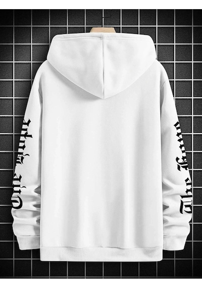 Startmore Adrift The Hope Renkli Baskılı Oversize Kapüşonlu Sweatshirt Beyaz Beyaz