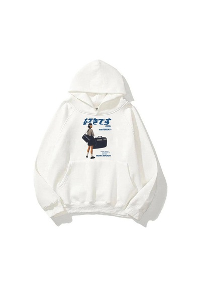 Tarzsokak Unisex Harajuku Girl Beyaz Sweatshirt
