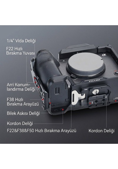 Falcam F22 F38 F50 Quick Release V3 Fx3 Fx30 Uyumlu Modüler Kamera Kafesi Siyah - C00b2823b