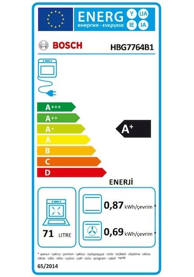 Bosch HBG7764B1 71 L Ankastre Fırın