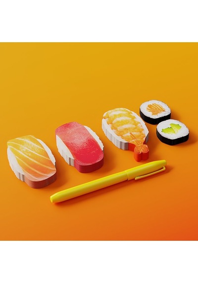 Mustard Sushi Bento Sticky Not Kağıdı Ve Page Marker Seti