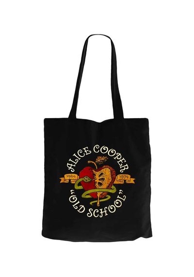 Alice Cooper Old School Siyah Fermuarlı Bez Çanta Gabardin