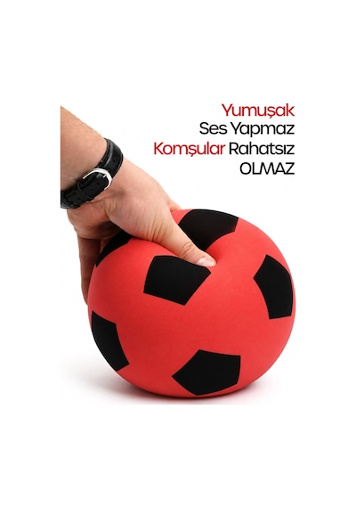 No:3 Futbol Topu Sessiz Sünger Gürültüsüz Yumuşak Evde Oynamaya Uygun Futbol Topu Kırmızı Sft7