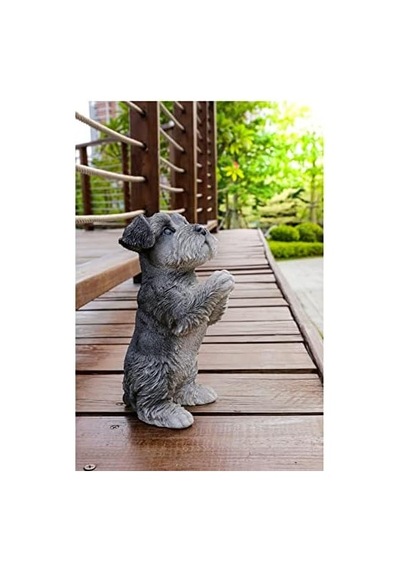 Hi Line Gift Ltd Dua Eden Schnauzer Yavru Heykeli Heykelcik Gri