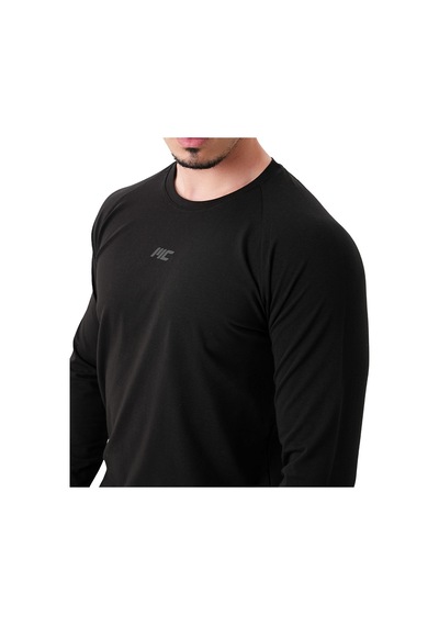 Musclecloth Elite Reglan Uzun Kollu T-shirt Siyah Siyah
