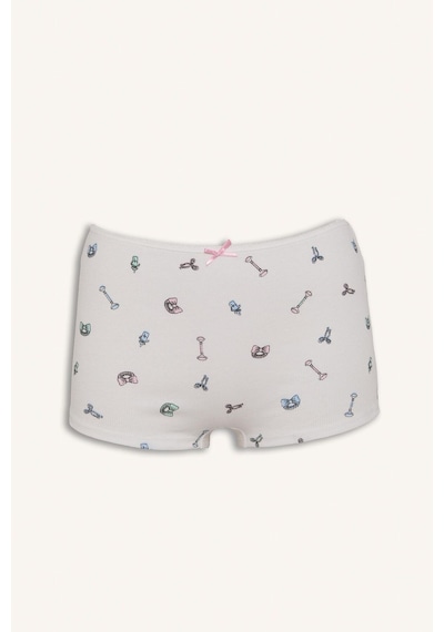 Defacto Pamuklu Dantel Detaylı Ribana Açık Pembe Boxer G6447ax26smpn648 Pembe-pn648