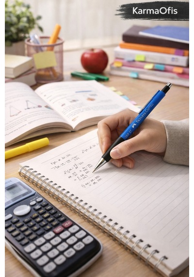 Faber-castell 1347 Versatil Kalem 0.7 Mm Mavi Ergonomik Mekanik Kalem Okul Ofis Mavi