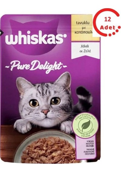 Pouch Pure Delight Jöle Içinde Tavuklu Yetişkin Kedi Konservesi 85 Gr 12 Adet