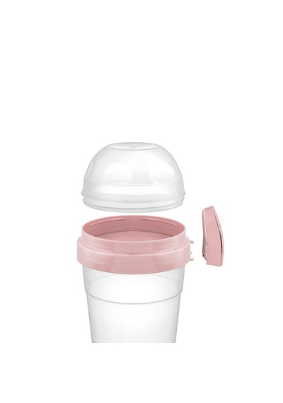 Bölmeli Yoğurt Kabı 600 + 200 Ml Diyet Ve Sağlıklı Beslenme İçin Saklama Kabı Pembe