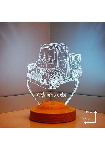 Çocuk Bebek Odası Lambası 3d Kamyon Araba 3 Boyutlu Led Lamba, Yenidoğan Hediyesi Erkek Bebek Çocuk Hediyesi .