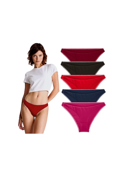 Yohannes Club, Kadın,pamuklu Basic Bikini Külot,5'li, Karışık Renkler Çok Renkli