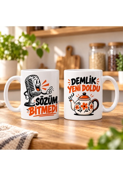 Agc Uygun Sepet Söz Sırası 2'li Porselen Kupa Seti - Model 844 Agc