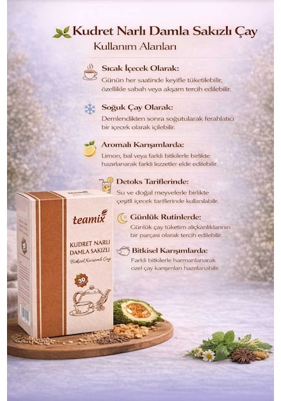 Damla Sakızlı Kudret Narlı Bitkisel Karışımlı Çay 60 G 30 Süzen Poşet