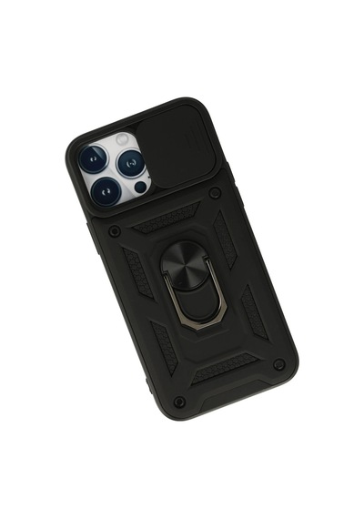 Ilkeshop Newface Apple iPhone Uyumlu 13 Pro Max Kılıf Pars Lens Yüzüklü Silikon - Siyah
