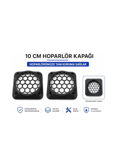 10m Hoparlör Kapağı - Plastik Kaliteli Midrange Hoparlör Kapak 10 Cm - 2 Adet