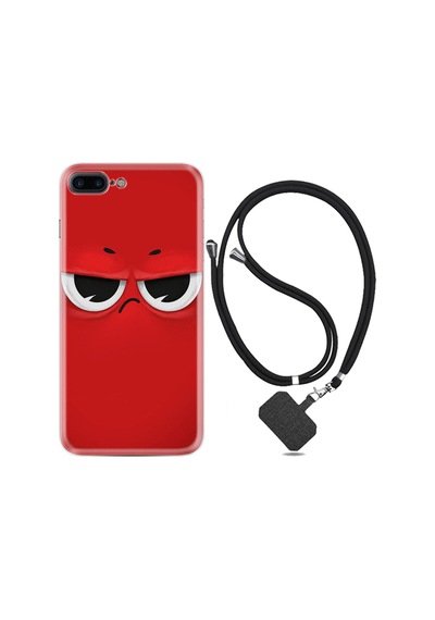 Apple Uyumlu iPhone 7 Plus 8 Plus Kılıf Boyun Askılı Red 1829