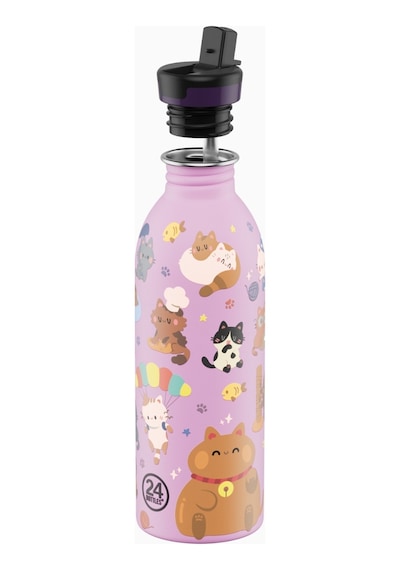 Kids Bottle Meow Friends Paslanmaz Çelik Çocuk Su Matarası 500 Ml Renkli