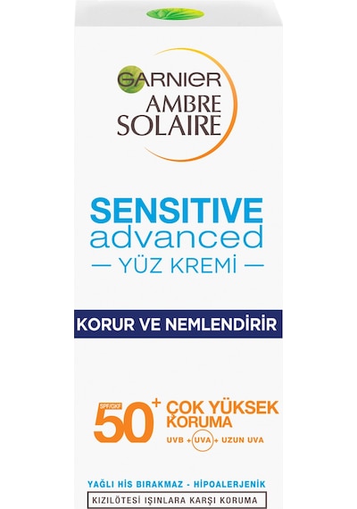 Garnier Ambre Solaire Sensitive Advanced Koruyucu Yüz Kremi SPF 50+ 50ML
