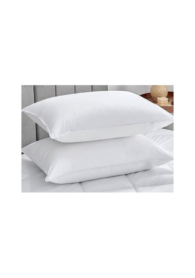 2 Adet Silikon Yastık - 2 Adet %100 Pamuk Yastık Koruyucu 50x70cm Beyaz