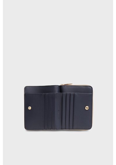 Tommy Hilfiger Logolu Fermuar Ve Çıtçıt Düğmeli Cüzdan Kadın Cüzdan Aw0aw17742 R06 Açık Kahve
