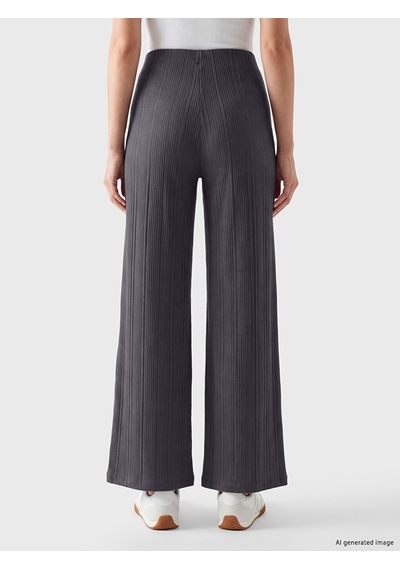 Lcw Everyday Gri Beli Lastikli Kadın Fitilli Pantolon