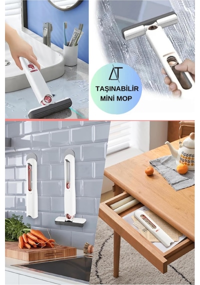 Taşınabilir Mini Mop Kendinden Sıkmalı Mini Temizlik Büyüsü Islak Ve Kuru Kullanım Temizlik Mini Mop Diğer