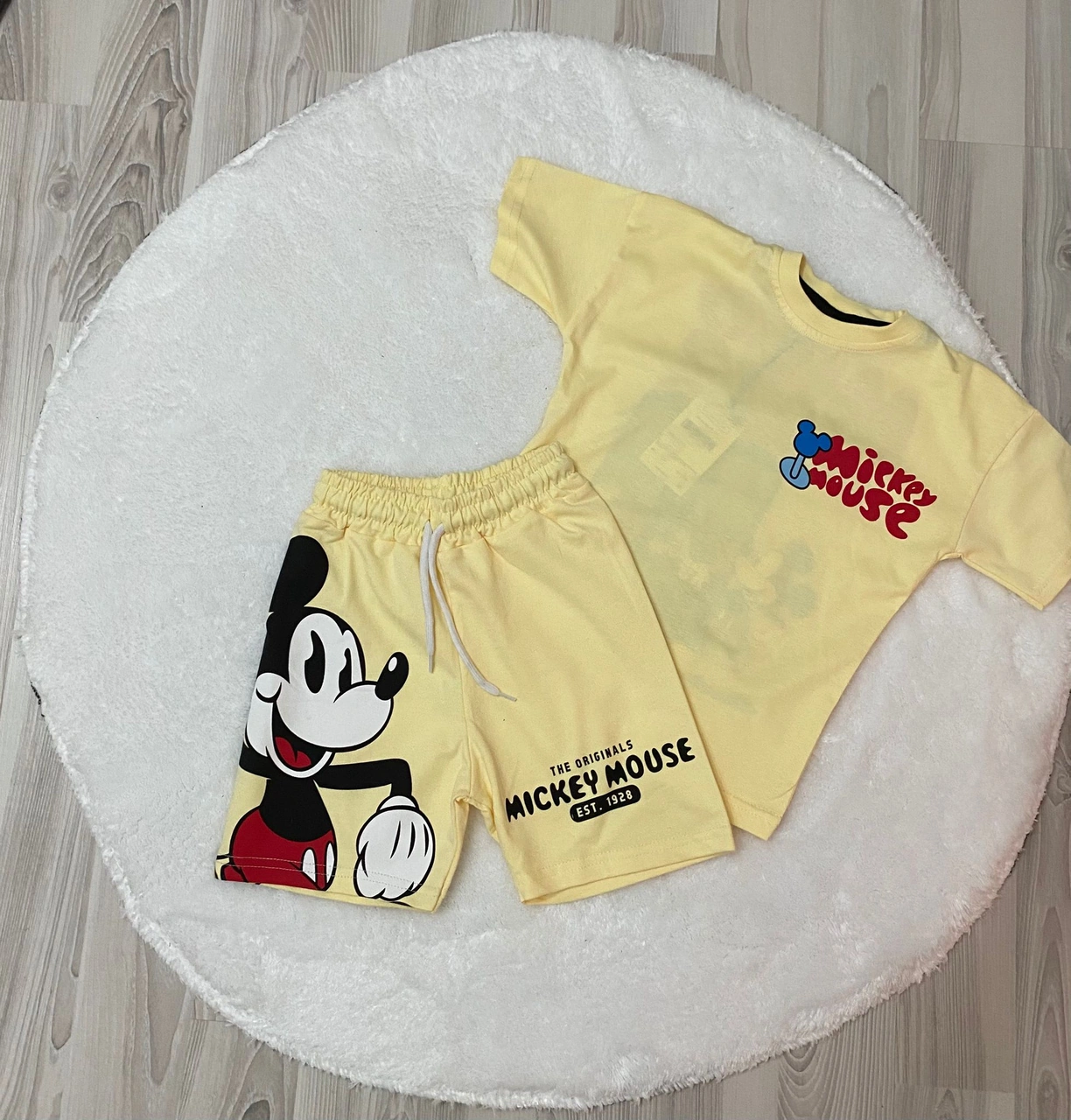 Cg Kids Mickey Mouse Sırt Baskı Detaylı Erkek Çocuk Alt Üst Takım Krem