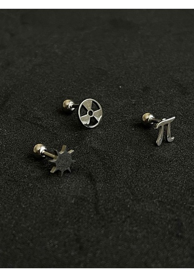 316 L Cerrahi Çelik Piercing Kıkırdak Helix Tragus Conch Figürlü Piercing Beyaz