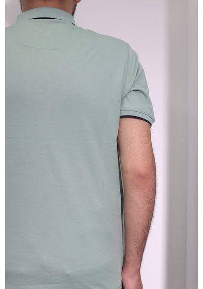 Santa Dmctekstil Erkek Desenli Spor Kesim Rahat Kalıp Cepsiz Polo Yaka T-shirt Yeşil