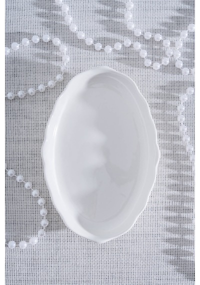 Acar King Oval Kayık Tabak - 15 Cm Beyaz