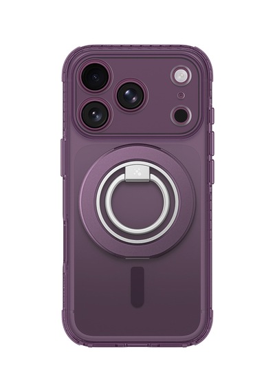 Apple iPhone Uyumlu 18 Pro Max Kılıf M-safe Özellikli Yüzük Standlı Amazingthing Titan Pro Grip Ring Serisi Mor