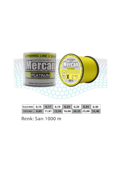 Pe Örgü Sarı 9X Ip 1000 M Misina