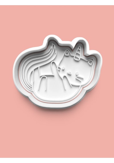 Unicorn Kedi Kurabiye Kalıbı Ve Şeker Hamuru Kalıbı 4'lü Set