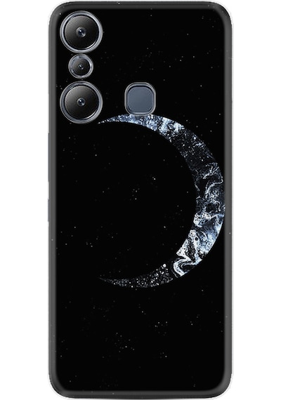 Infinix Hot 20i Kılıf Silikon Desen Özel Seri Yalnız Ay 1744