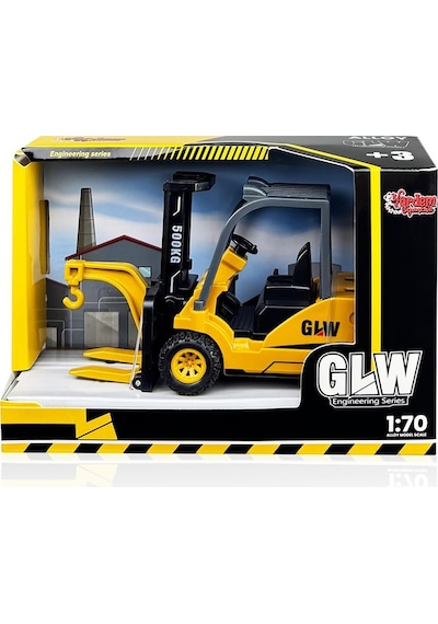 Vardem Oyuncak Kutulu Sürtmeli Metal İnşaat Aracı Forklift - Standart