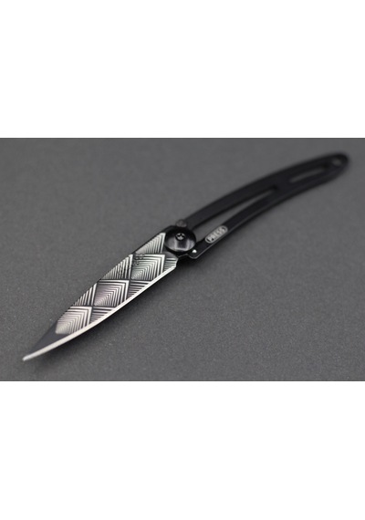 Deejo Kamp 15g, Pocket Knife, Black Naked, Art Deco, Cable Dee103 Gri