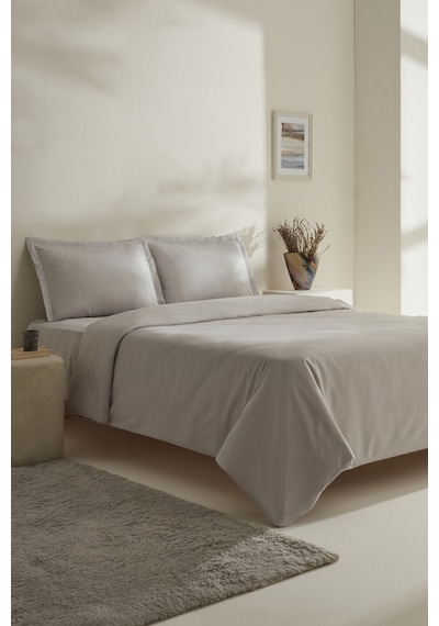 Karaca Home Jemma 120 Tel %100 Pamuk Saten Çift Kişilik Nevresim Takımı Gri Gri